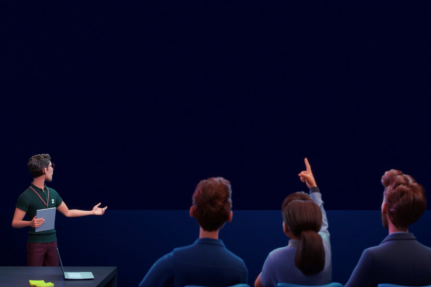 AutoDrive/Z engineer presenting the six-stage control model to a client team